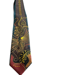 Vintage Pangborn Green & Gold Art Deco Silk Tie